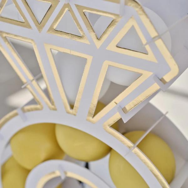 Ginger Ray balloon mosaic Ring white/gold 76 cm