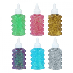 Glitzerkleber 80 ml 6fach sortiert