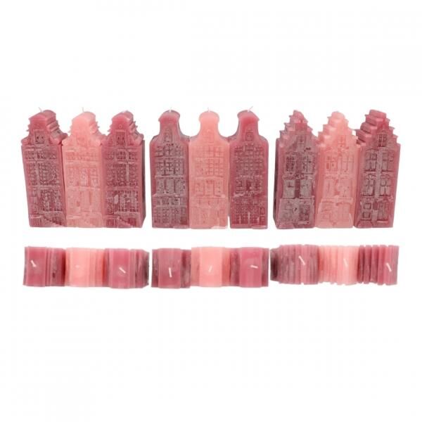 Kerze Adam House Bonbons rosa 6 x 16 cm 9 sortiert