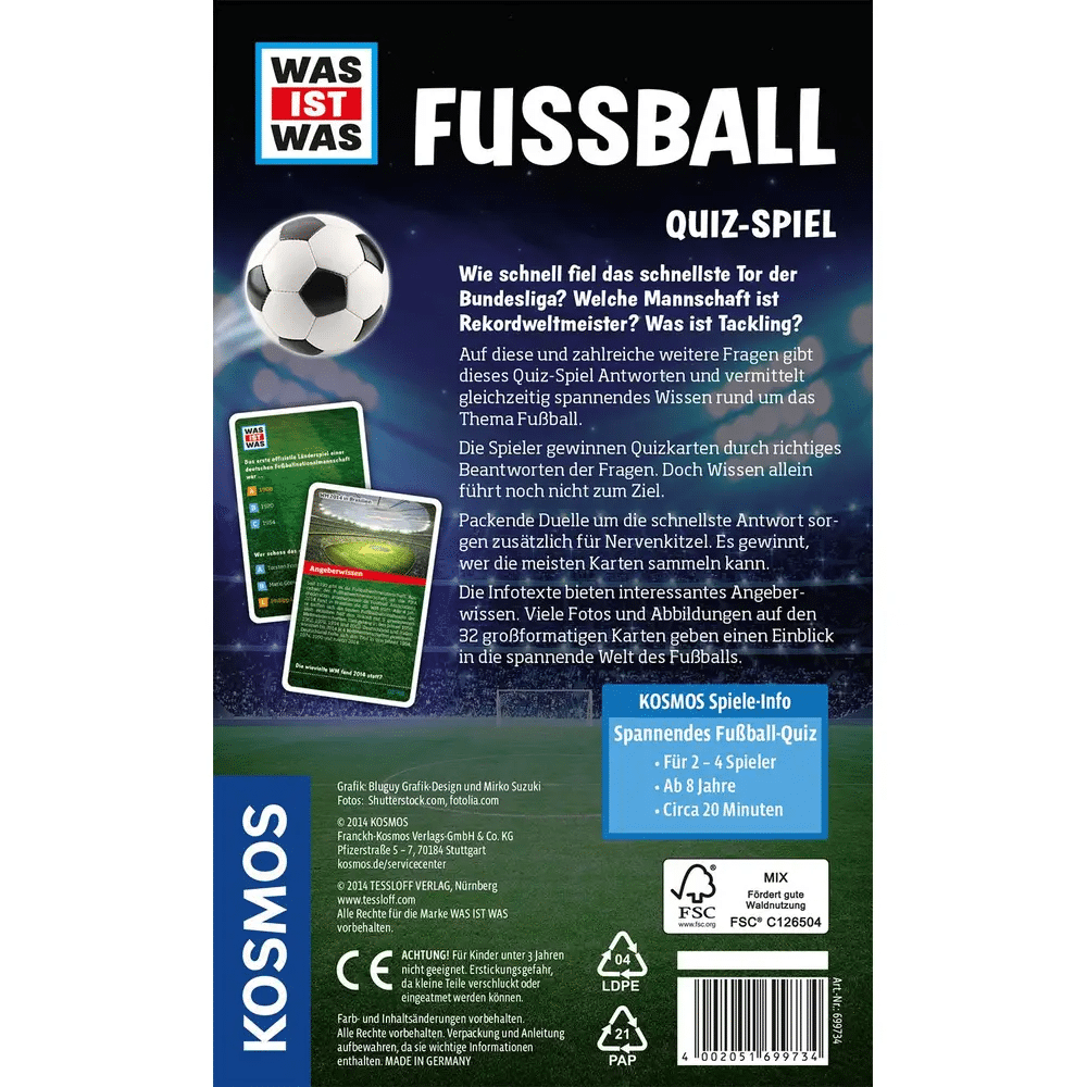 Kosmos 699734 - WAS IST WAS Fu&szlig;ball - Quiz-Spiel