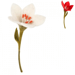 Künstliche Blume Lilly rot/weiß 34 cm 2 Stück sortiert