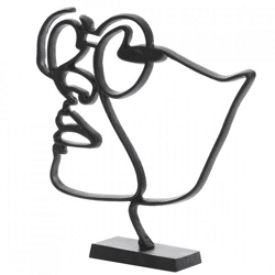 Light & Living Statue Gesicht schwarz 45 cm