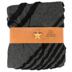 Mycha Ibiza kariert 3 recycelte Baumwolle schwarz 130 x 170 cm