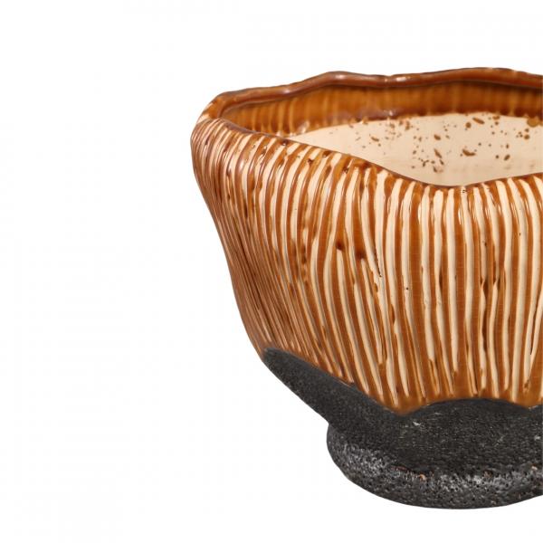 PTMD Blumentopf Chido M braun/schwarz 22 cm