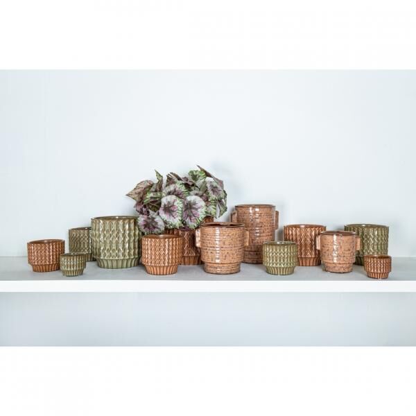 PTMD Blumentopf Katelynn Keramik L orange 19 cm