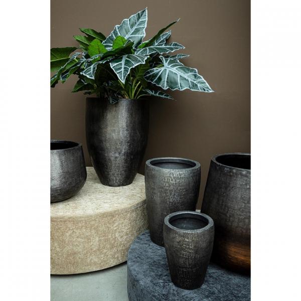 PTMD Blumentopf Mialee Aluminium anthrazit 52 cm 2er Set