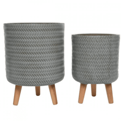 (R) Decoris Blumentopf Alex Outdoor taupe 41 cm 2er Set