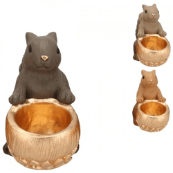 Bowl Jingle squirrel sitting brown 17 cm 3 assorted