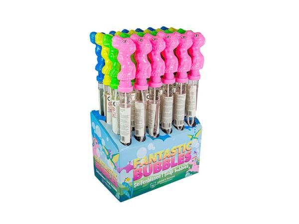 Seifenblasenstab Dinosaurier im Display - 4-fach sortiert - 36 cm