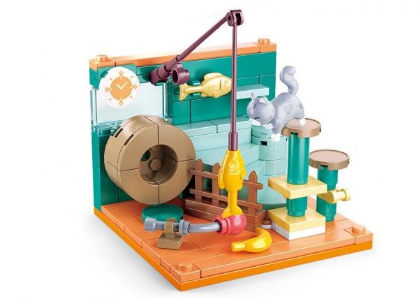 Sluban M38-B0919C - Girl's Dream Mini Handcraft - Katzenzimmer graue Katze