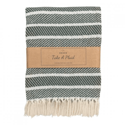 Take a Plaid 55 recycled cotton army green 130 x 180 cm