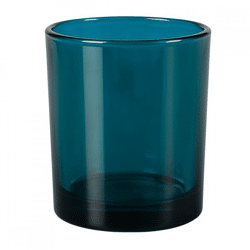 Theelichthouder glas blauw 10 cm