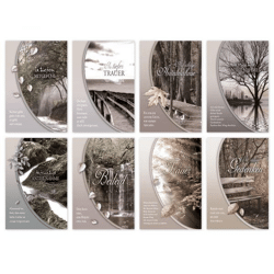 Funeral card with picture and text - 100 pieces - 8 motifs - 11.5 x 17.5 cm