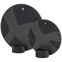 Wand theelichthouder zwart 20 cm set van 2