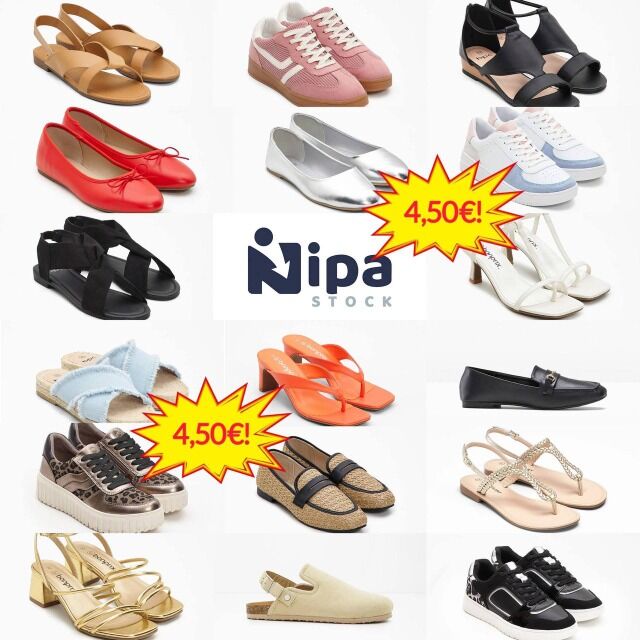 4,50€ Sommerschuhe Kollektion 20000 Paar 95% Damen 5% Herren neu versandbereit Modellfotos Lager Abholung sofort Lieferung weltweit