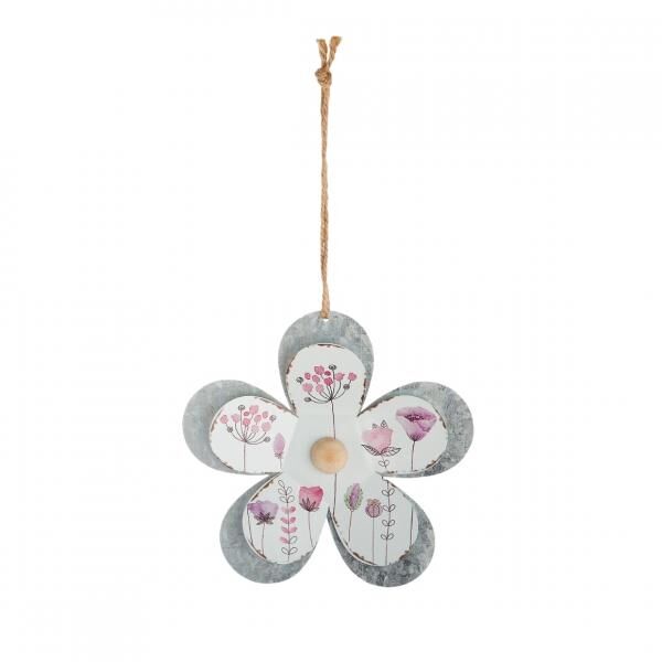 Anhänger Flowery Metall 8 cm 2 sortiert