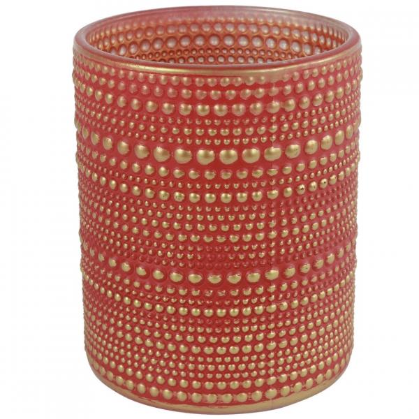 Countryfield Teelichthalter Hailey L rot 12,5 cm