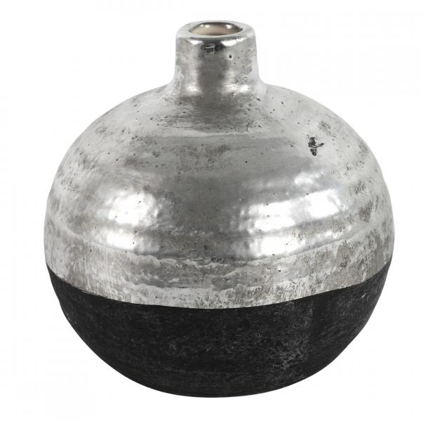 Countryfield Vase Terri rund L schwarz/silber 17 cm