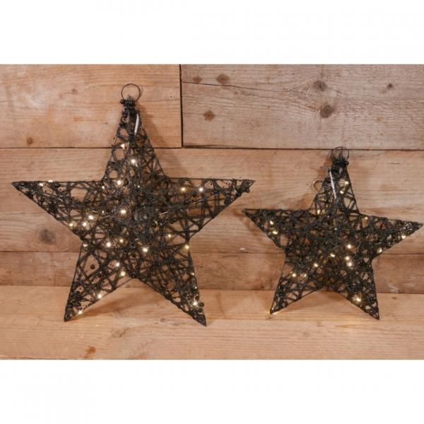 Countryfield Weihnachtsstern Lille L LED auf Batterie schwarz 50 cm