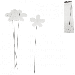 Decoration sampler Flower white 38 cm set of 4