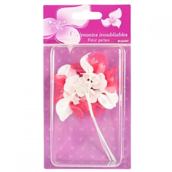 Dekoration Blume mit Perlen rosa 13 cm Satz von 6