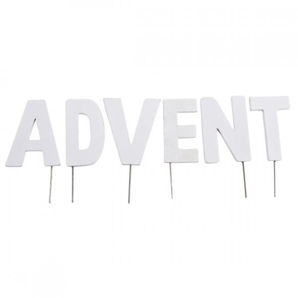 Dekoration Weihnachtsbriefausstecher ADVENT weiß 8 cm