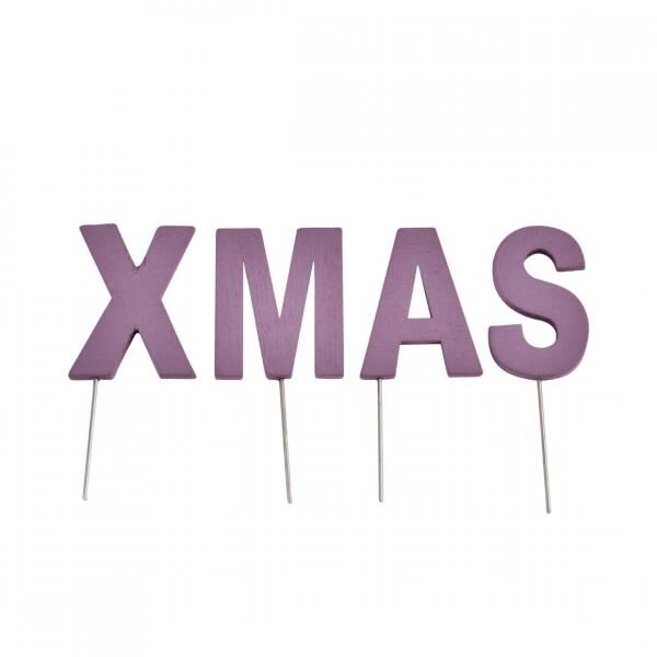 Dekoration Weihnachtsbriefausstecher XMAS lila 5 cm