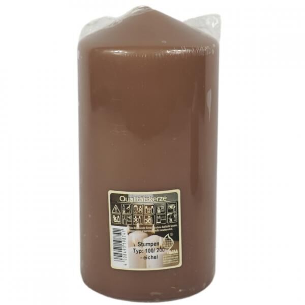 Gala Block Kerze dunkelbraun 10 x 20 cm