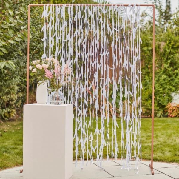 Ginger Ray dekorativer Hintergrund Leaf weiß 100 m