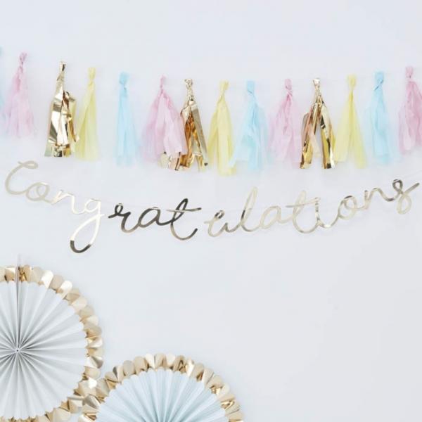 Ginger Ray Buchstabengirlande Glückwunsch 150 cm