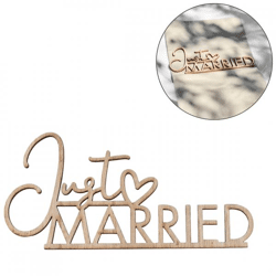 Ginger Ray Tischdekoration Just Married Holz 13 cm 6er Set