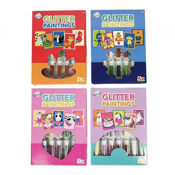 Glitzerbilder 22 cm 4 Stück sortiert
