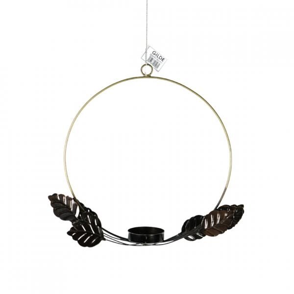 Hänge-Teelichthalter Leaves bronze 29,5 cm