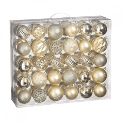 House of Seasons baubles shatterproof champagne colored 60 pcs.