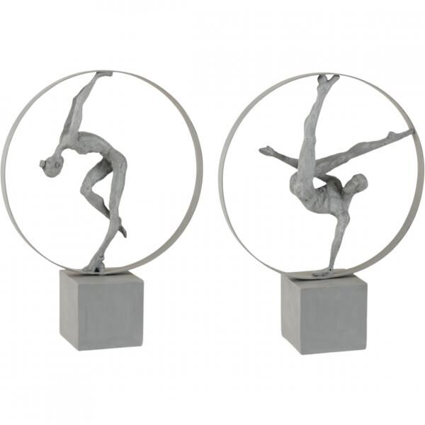 J-Line Statue Athlet in Ring 47 cm 2 sortiert