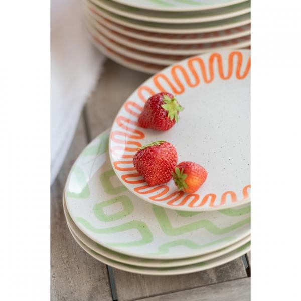 J-Line Teller Muster grün 22 cm