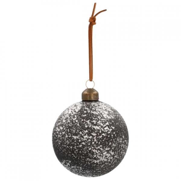 Weihnachtskugel Robustes Glas mattschwarz 8 cm