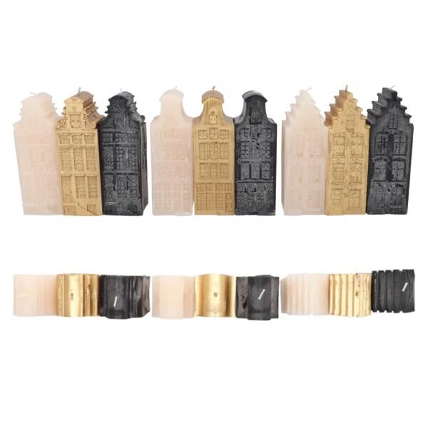 Kerze Adam House schwarz mix 7 x 20 cm 9 sortiert