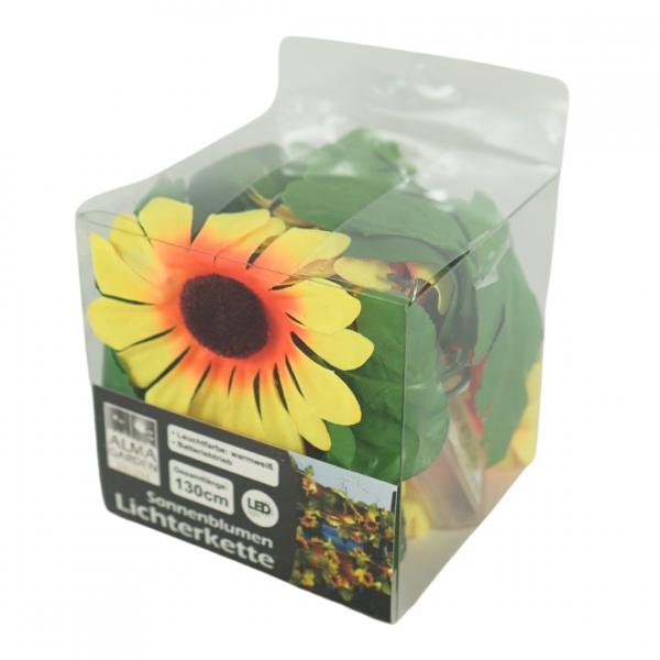Lichterkette Sonnenblume 10 LED auf Batterie 1 m