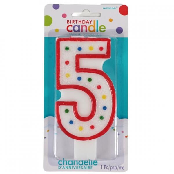 Number candle 5 years 13,5 cm