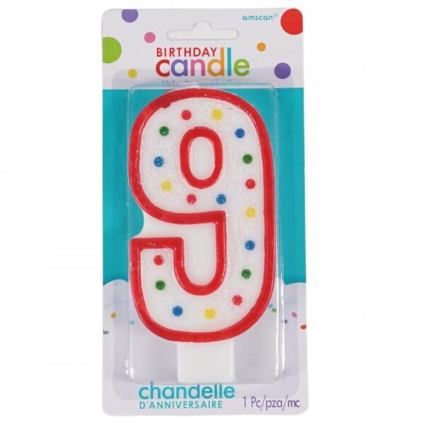 Nummer Kerze 9 Jahre 13,5 cm