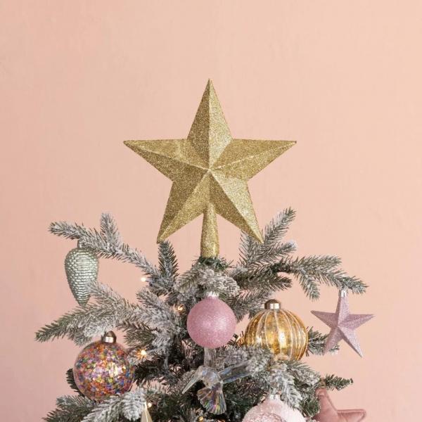 Peak Weihnachtsstern glitter gold 23 cm