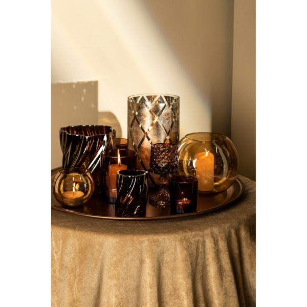 PTMD Teelichthalter Paisley braun/silber 10 cm