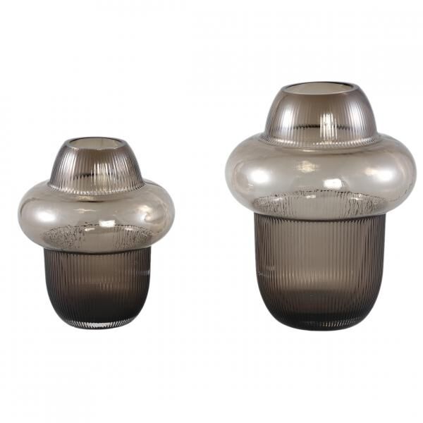 PTMD Vase Marlene Rauchglas braun 19,5 cm