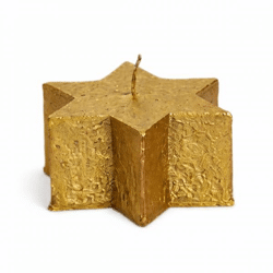 (R) Spaas kaars Star Metallic goudkleurig 9 x 4 cm