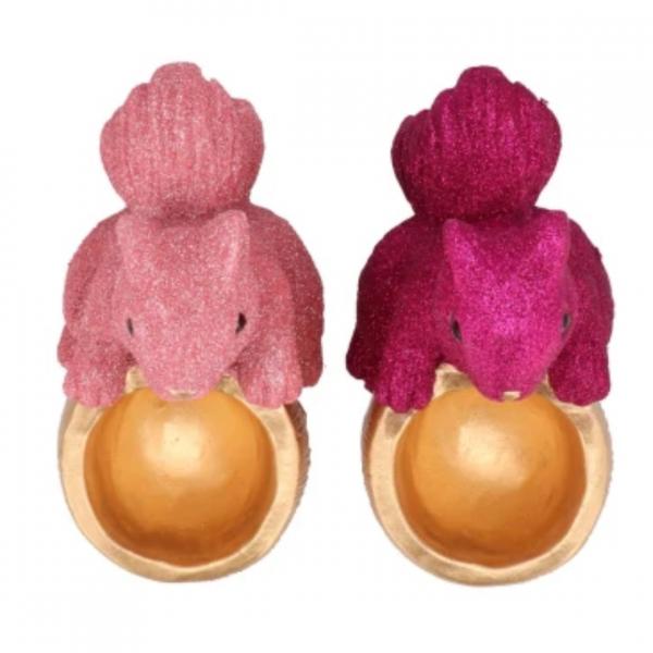 Schale Jingle Eichhörnchen sitzend grün/gold 17 cm 2fach sortiert