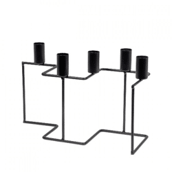 SENZA candlestick Zig Zag black 27 cm