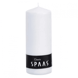 Spaas stumpfe Kerze weiß 6 x 15 cm