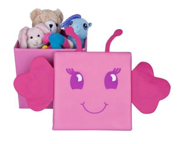 Spielzeugkiste + Hocker mit Deckel Schmetterling