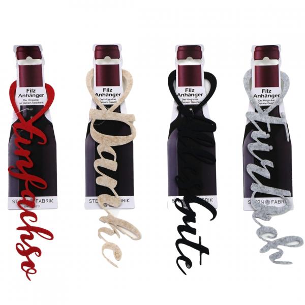 Stern Fabrik Geschenk Flaschenhalter Deutscher Filz 25 cm 4 sortiert